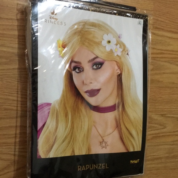 Spirit Halloween Rapunzel wig with flowers Disney Princess wig brand new main image 10